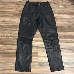 Vericci Black Leather Flare Pants Women’s Sz. 6 Y2K Streetwear Retro Biker